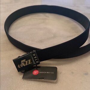Utah Jazz Black Belt by Mission Belt Co. 45” in length without buckle New